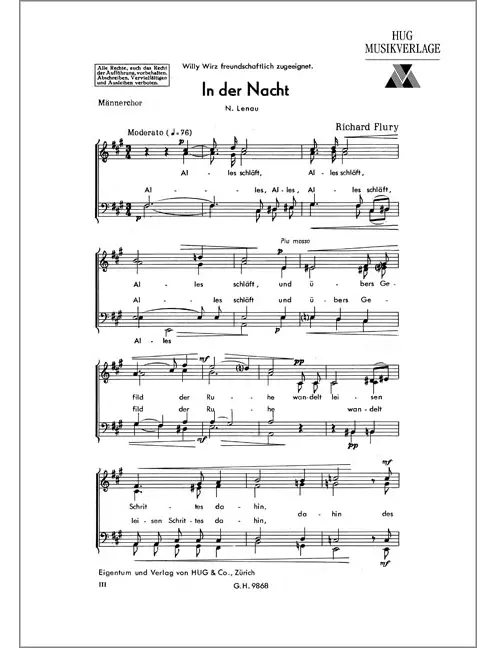 In der Nacht (Text von Nikolaus Lenau)